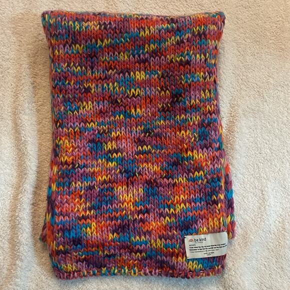 Kurt Geiger Rainbow Knit Scarf Be Kind New - Picture 4 of 5